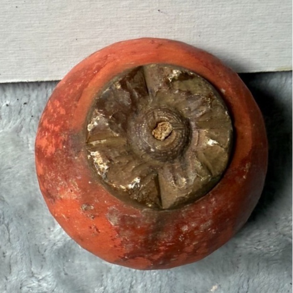 Antique Alabaster Stone Fruit Persimmon Orange Italy Vintage
